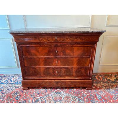 Louis Philippe Period Commode In Mahogany.