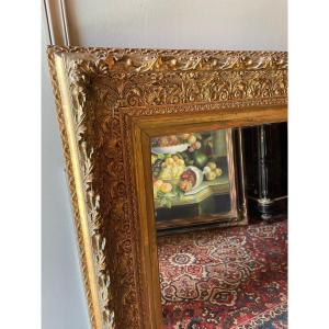 Napoleon III Period Mirror In Golden Wood And Stucco.