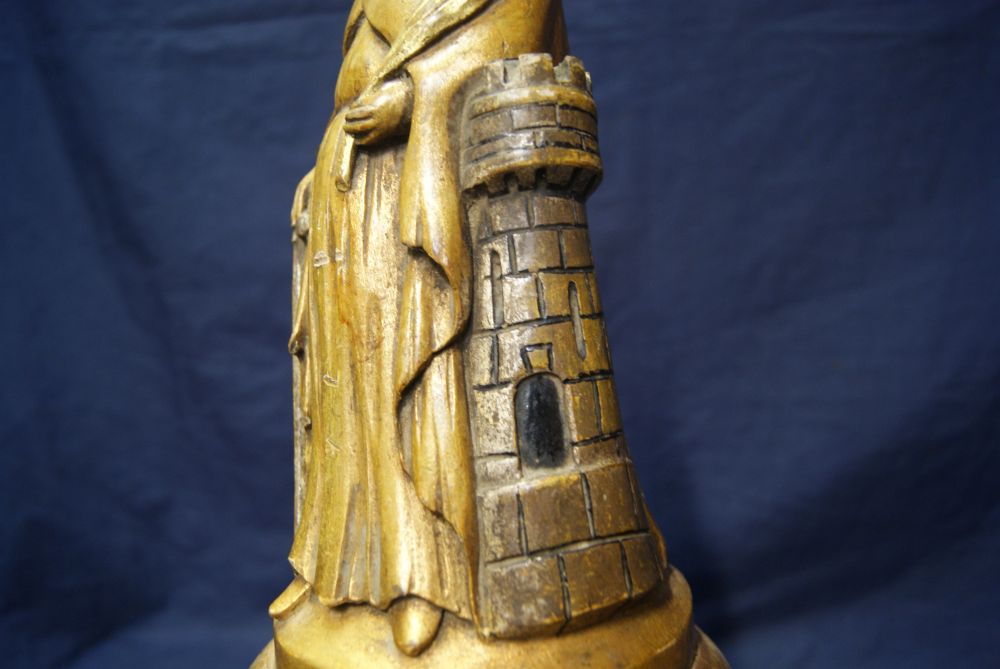 Carved Golden Wood Shaft From A Procession Staff-photo-2