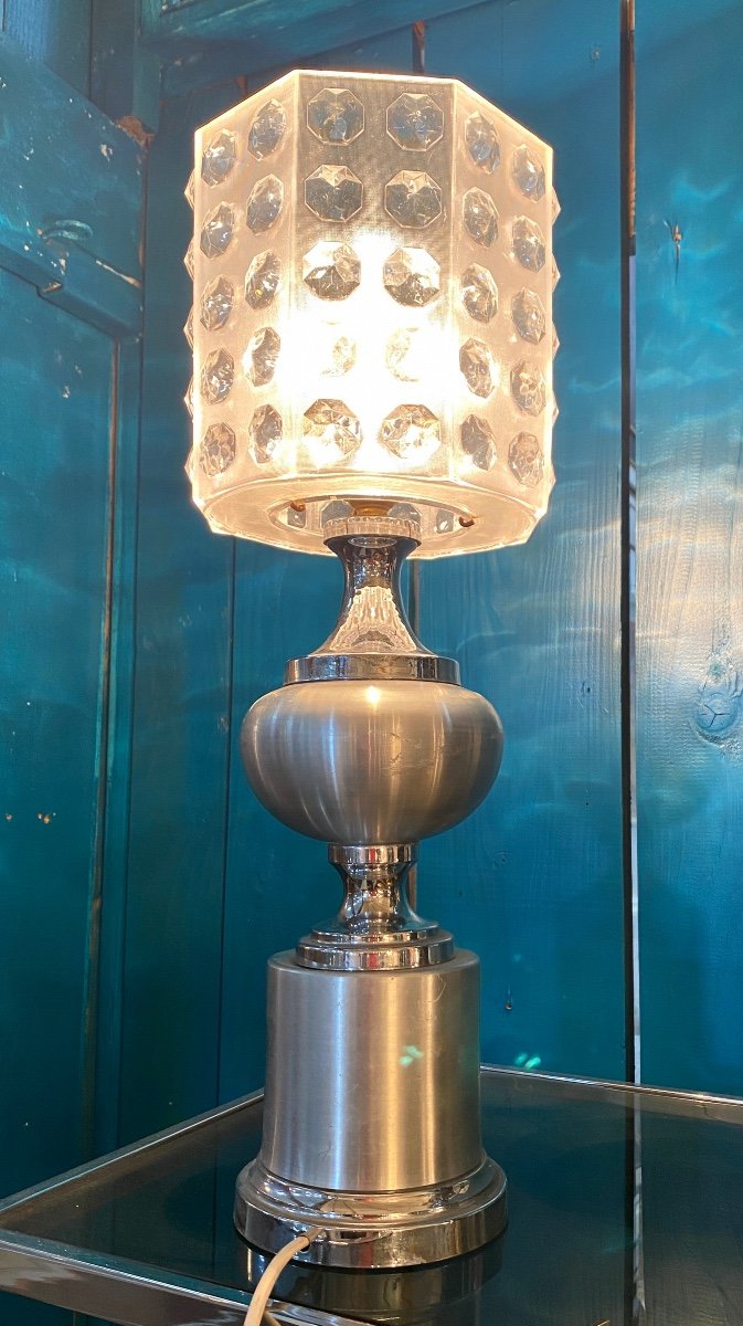 Vintage Aluminum And Plexy Lamp-photo-4