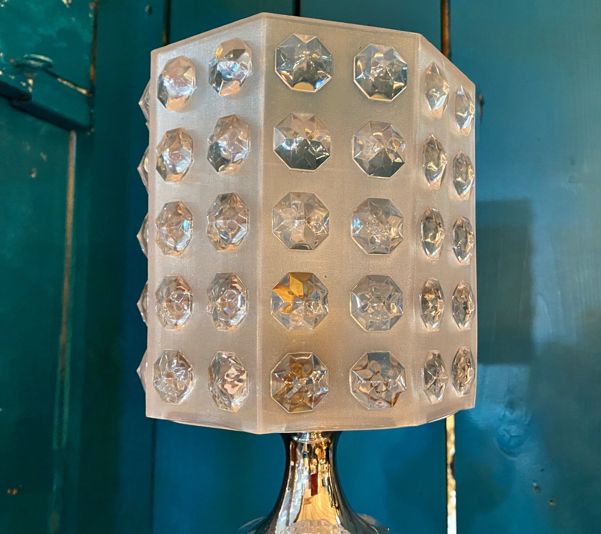 Vintage Aluminum And Plexy Lamp-photo-2
