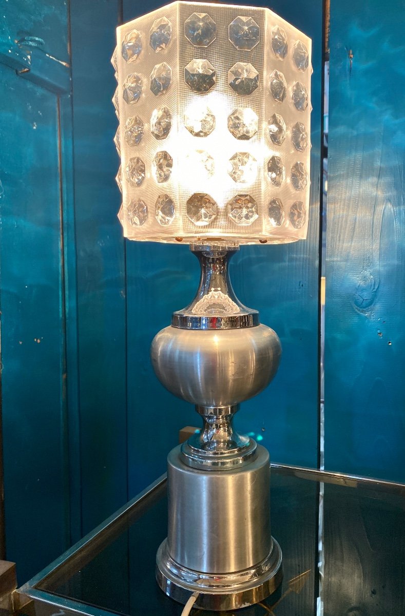 Vintage Aluminum And Plexy Lamp