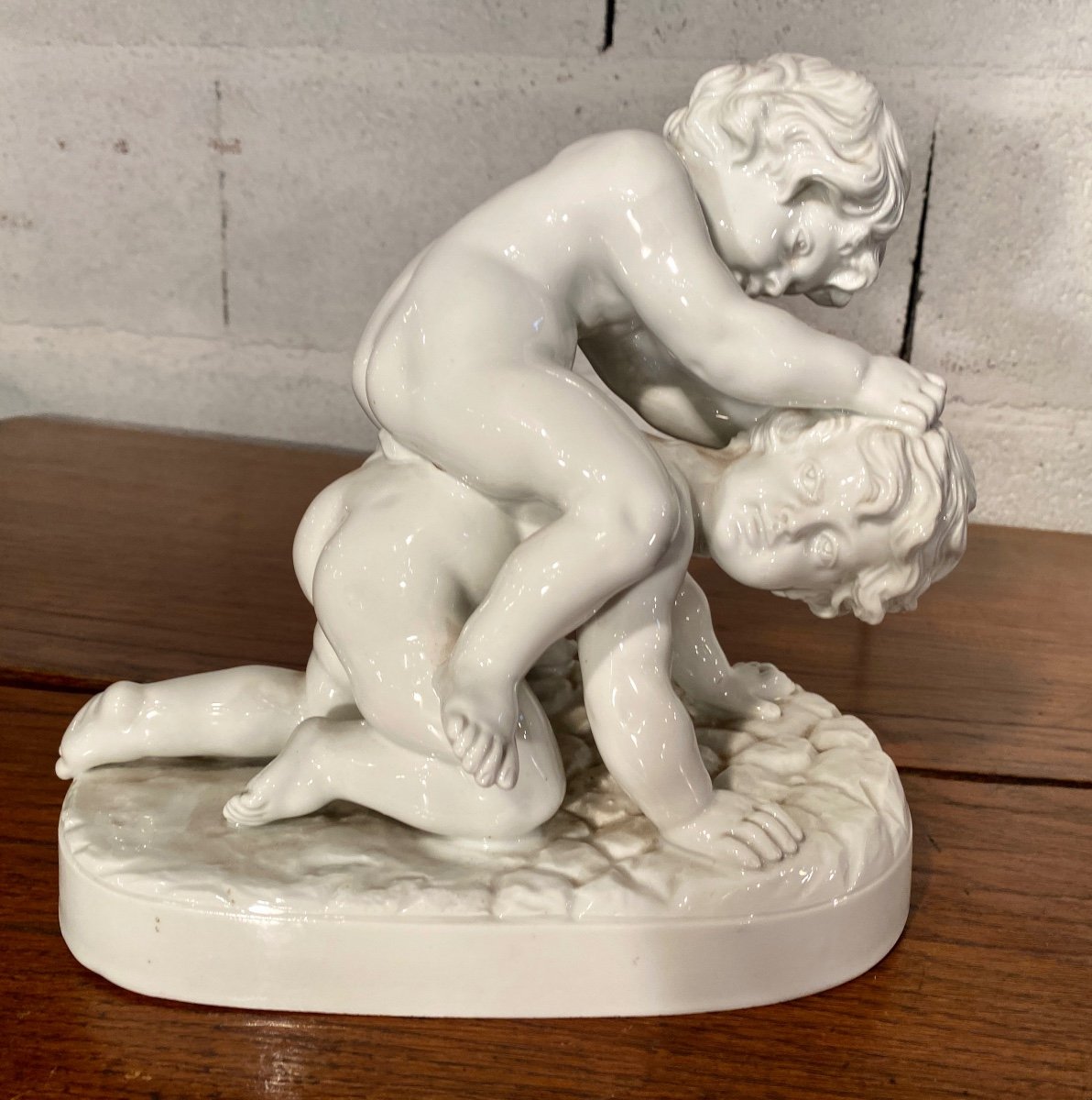 Groupe En Biscuit De Porcelaine, Enfants A  Califourchon d'Après René Charles Massé , 1855-1913