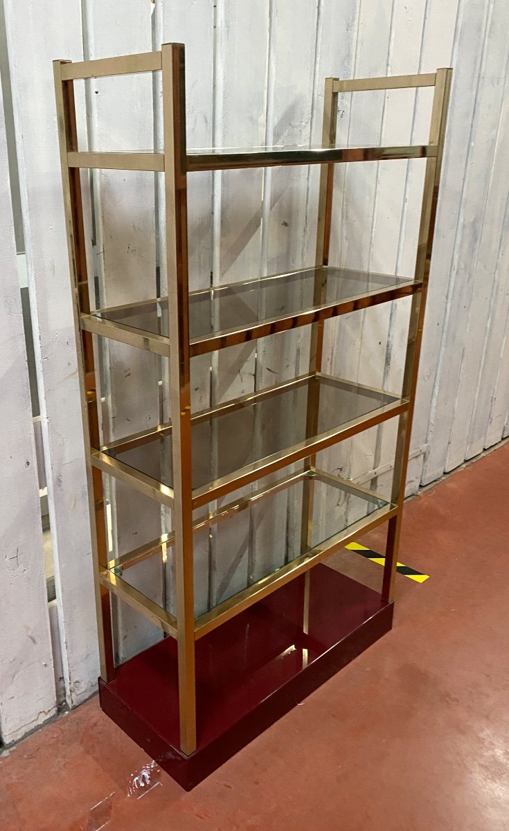 Etagere Laiton. Doré Circa 70-photo-6