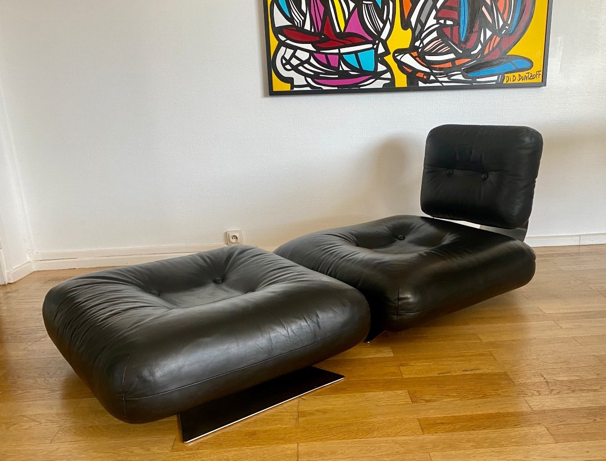 Lounge Alta bas  et son ottoman De Oscar Niemeyer pour mobilier international-photo-3