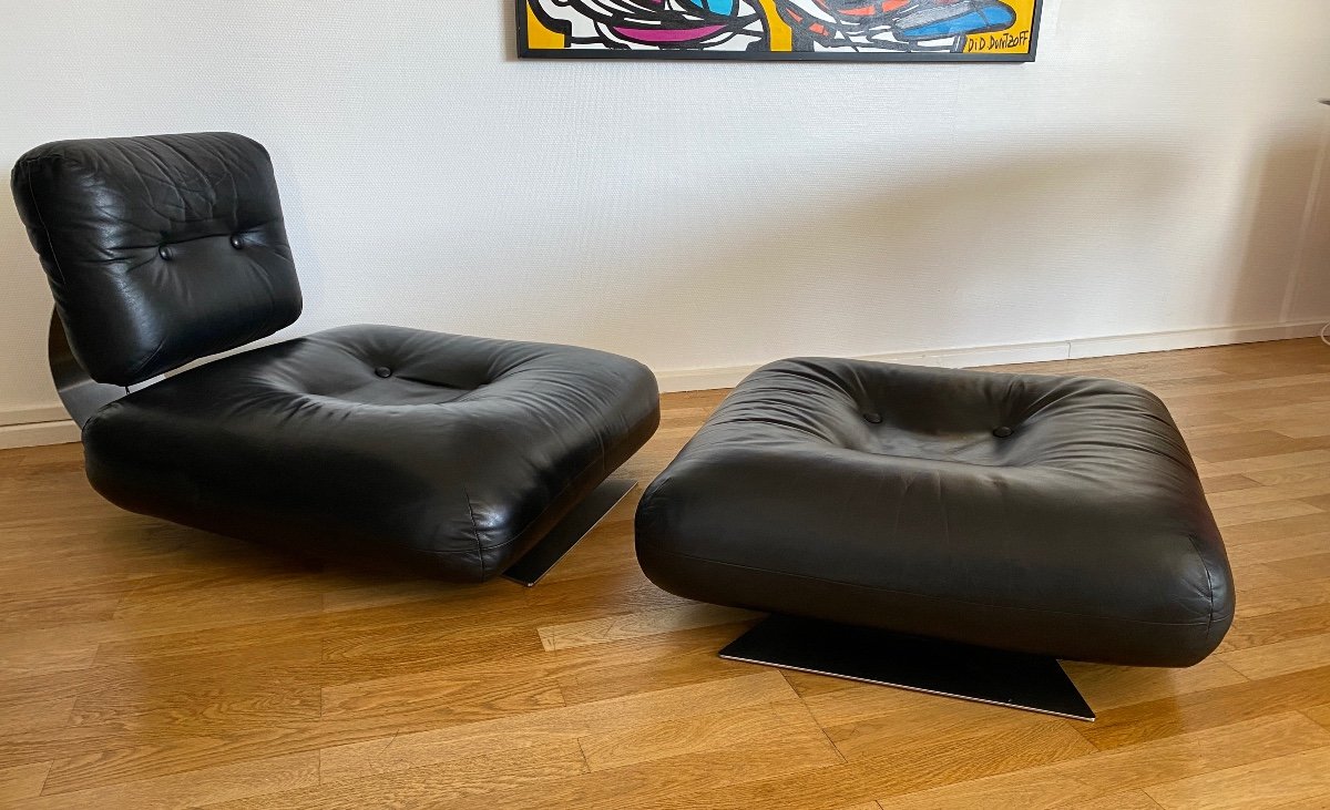 Lounge Alta bas  et son ottoman De Oscar Niemeyer pour mobilier international-photo-4