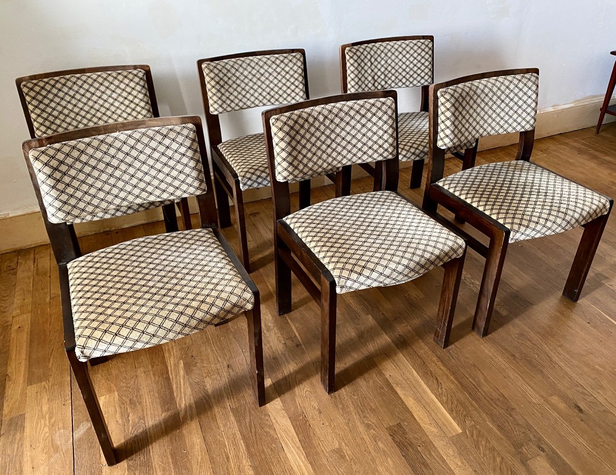 Set Of Six Vintage Chairs 