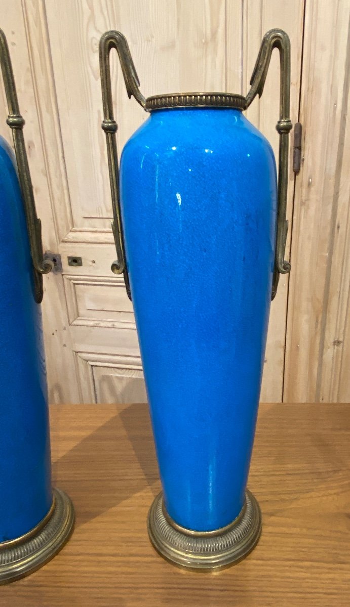 Paire De Vases De Sevres En Céramique -photo-1