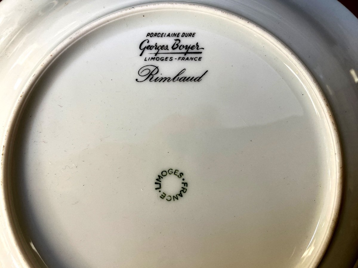 Georges Boyer “rimbaud” Dinner Service Composed Of 54 Pieces In Limoges Porcelain-photo-1
