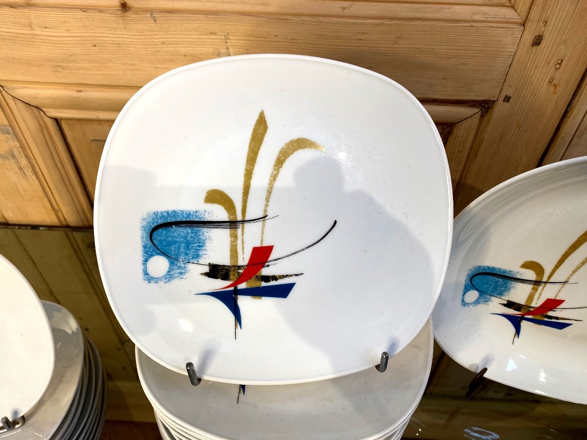 Georges Boyer “rimbaud” Dinner Service Composed Of 54 Pieces In Limoges Porcelain-photo-2
