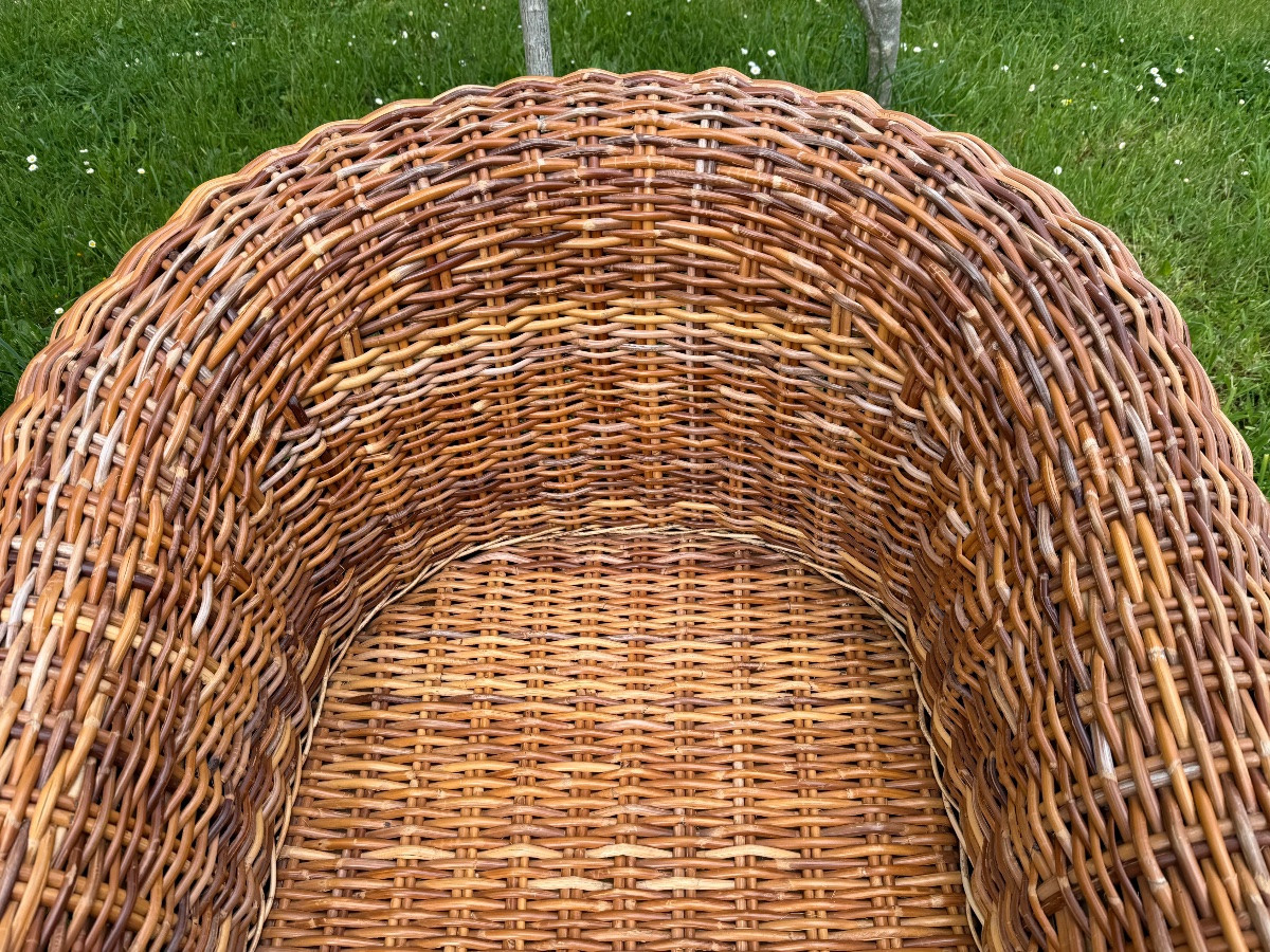 Imposante Paire De Fauteuils Osier-photo-3