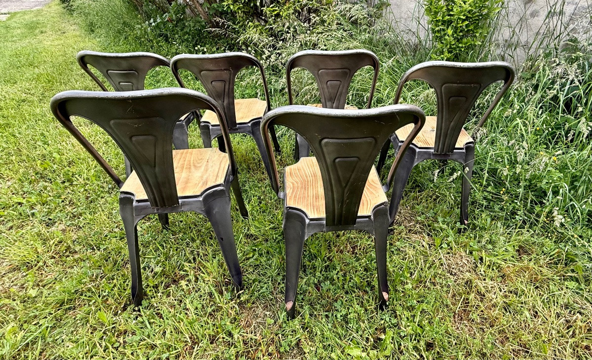 Serie De 6 Chaises De Style Industriel -photo-4