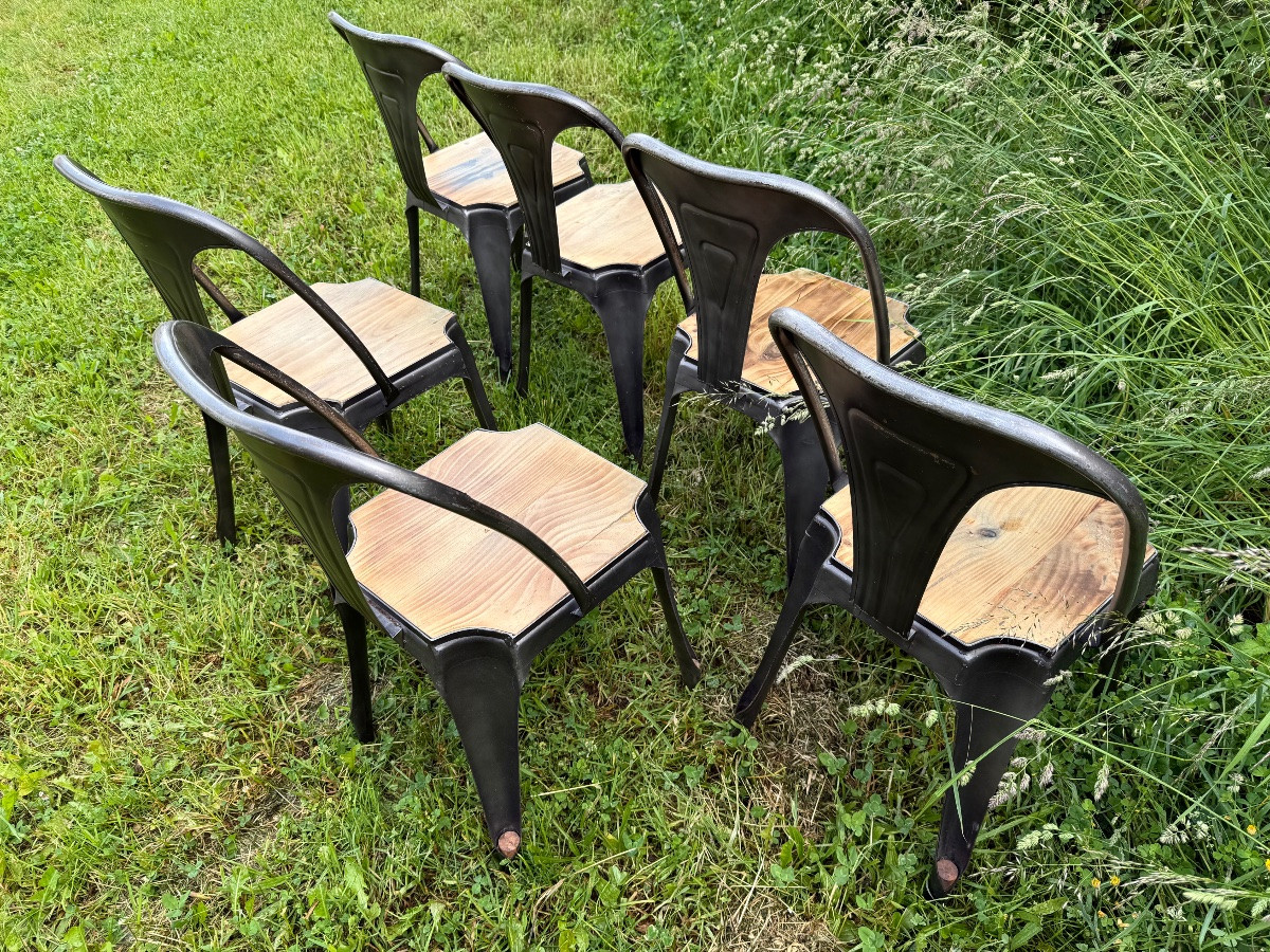 Serie De 6 Chaises De Style Industriel -photo-1
