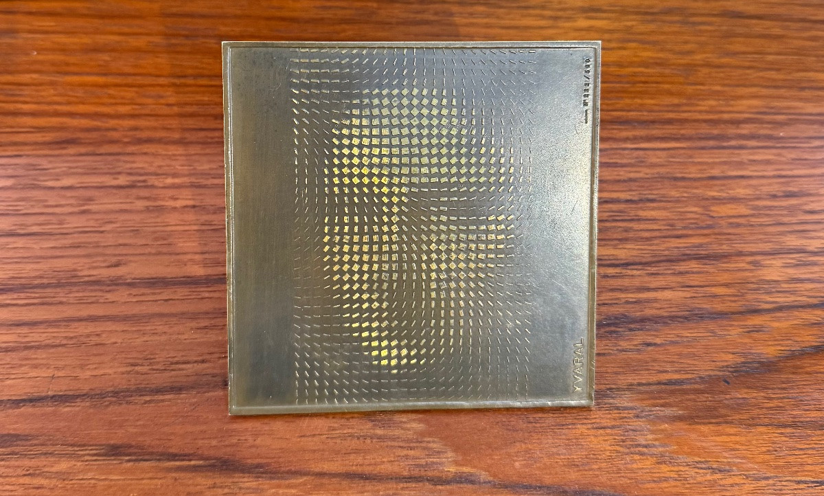 jean pierre Vasarely dit Yvaral bronze pyramidale représentant Mona lisa signé et numéroté-photo-5