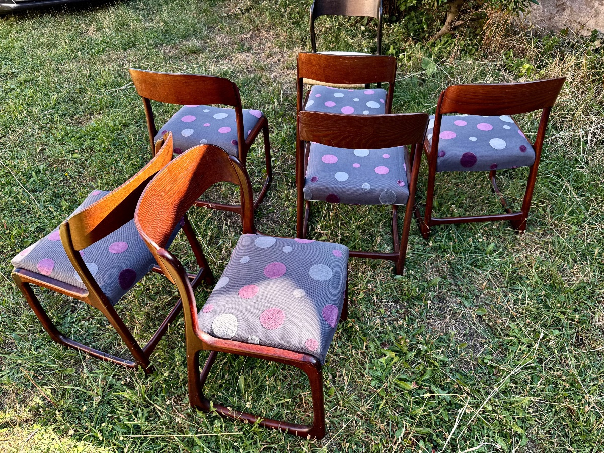 Set Of 6 Bartender Sled Chairs Plus Une-photo-5