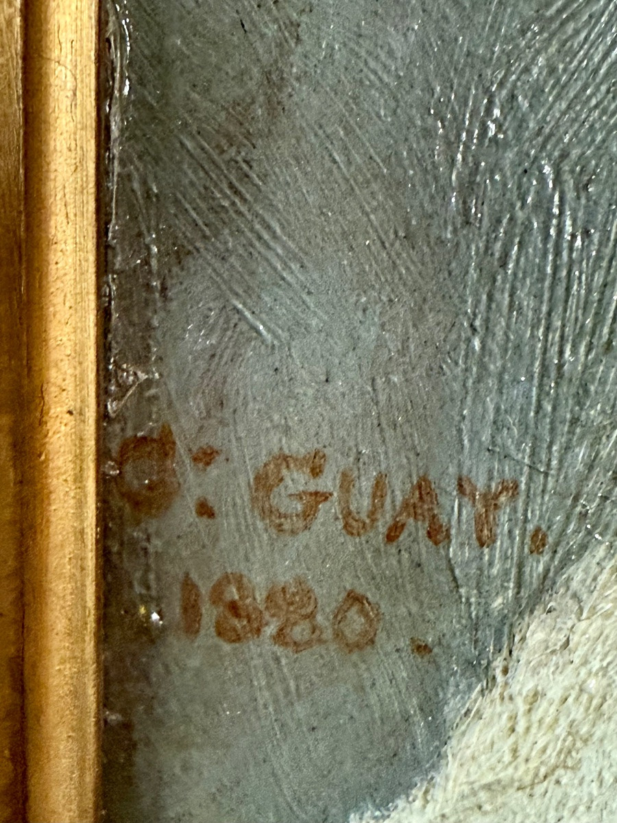 Oil On Panel By Gabriel Guay. 1848 -1923-photo-4
