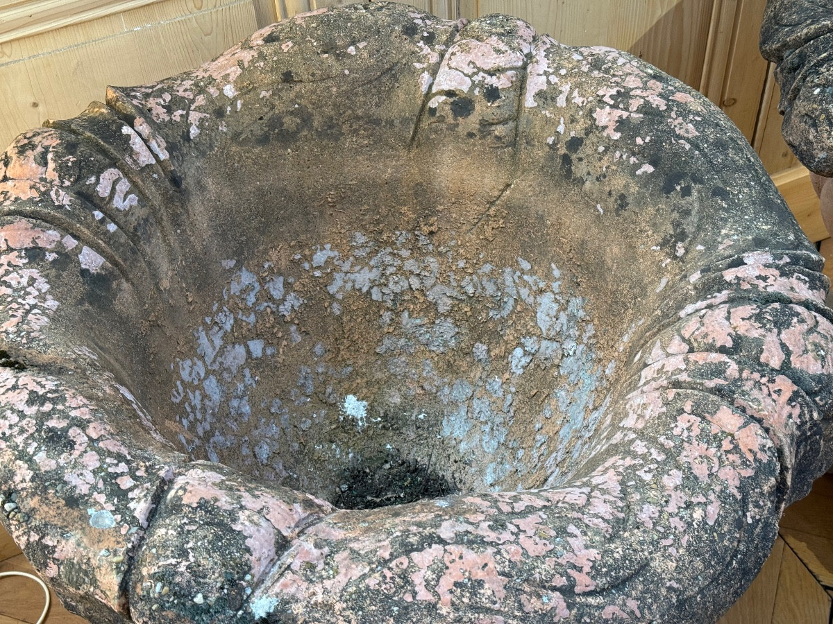 importante paire de cache pot XIX ieme en terre cuite -photo-4
