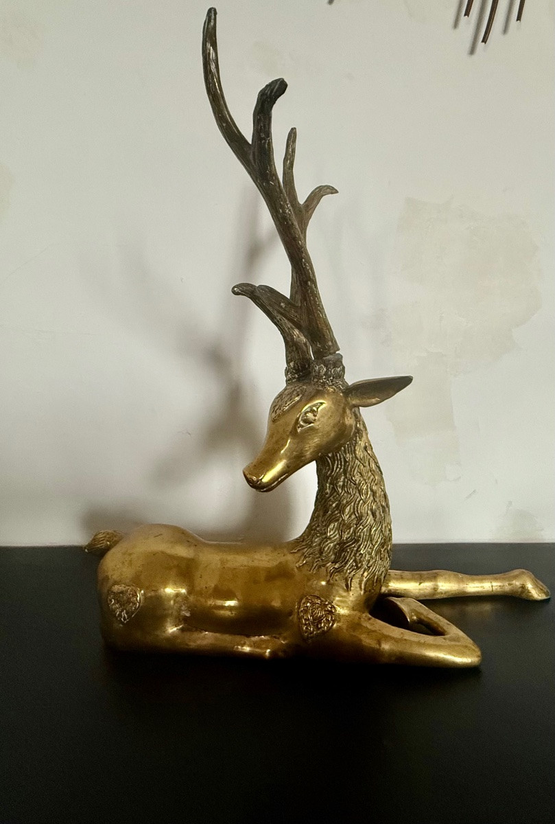 Pair Of Bronze Deer For Jansen Circa 70-photo-4