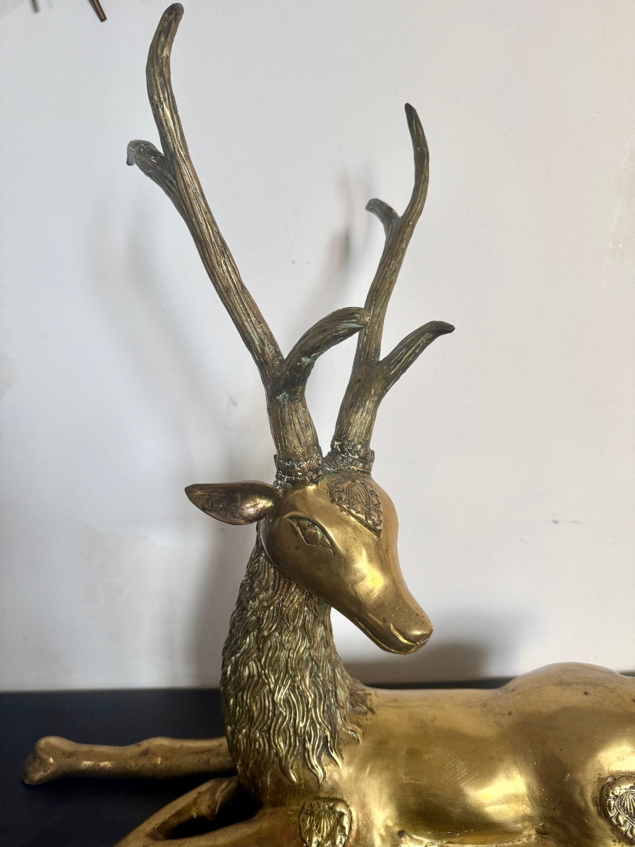 Pair Of Bronze Deer For Jansen Circa 70-photo-6