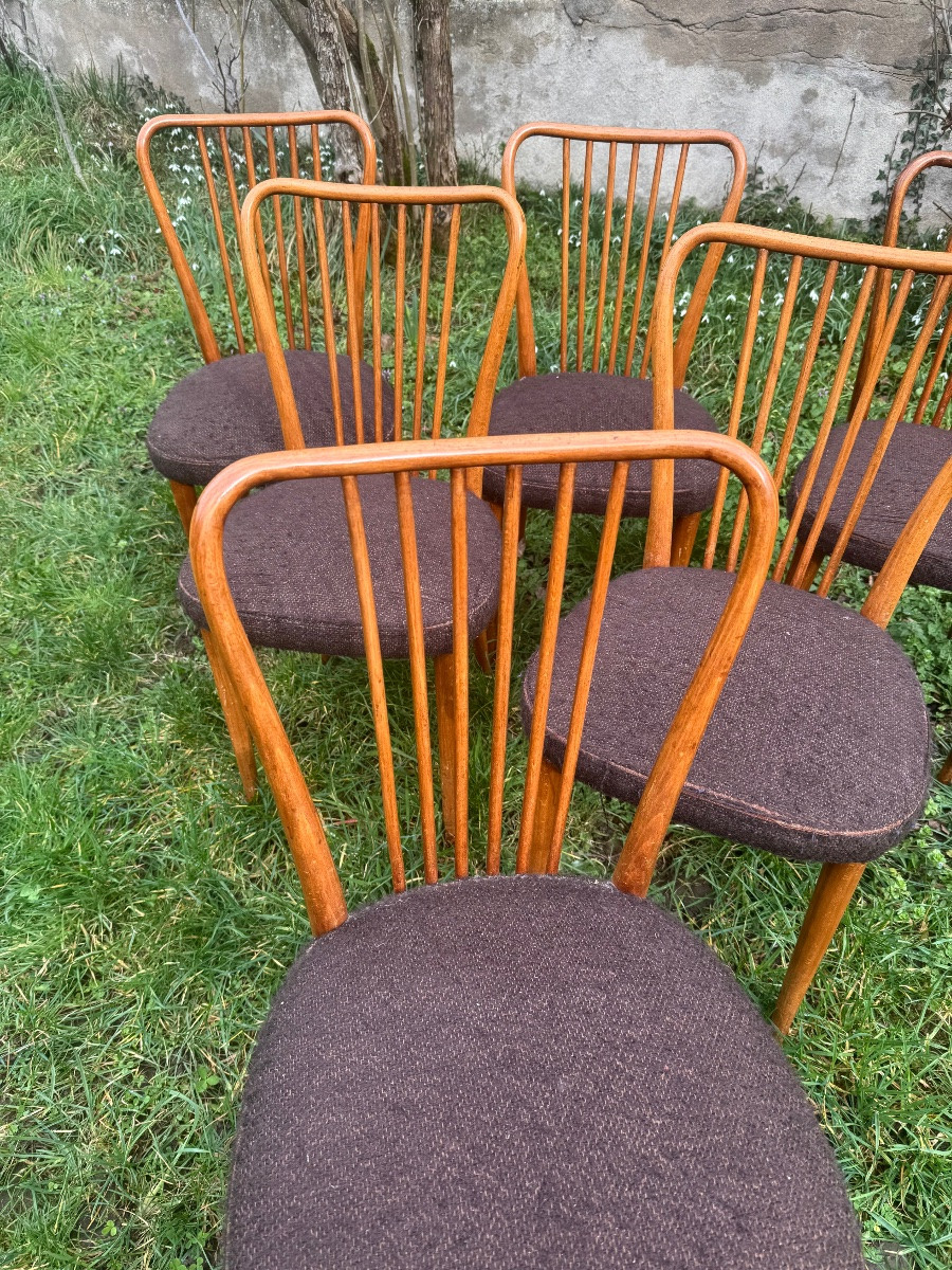 série de 6 chaises dans le gout de charles Ramos -photo-4
