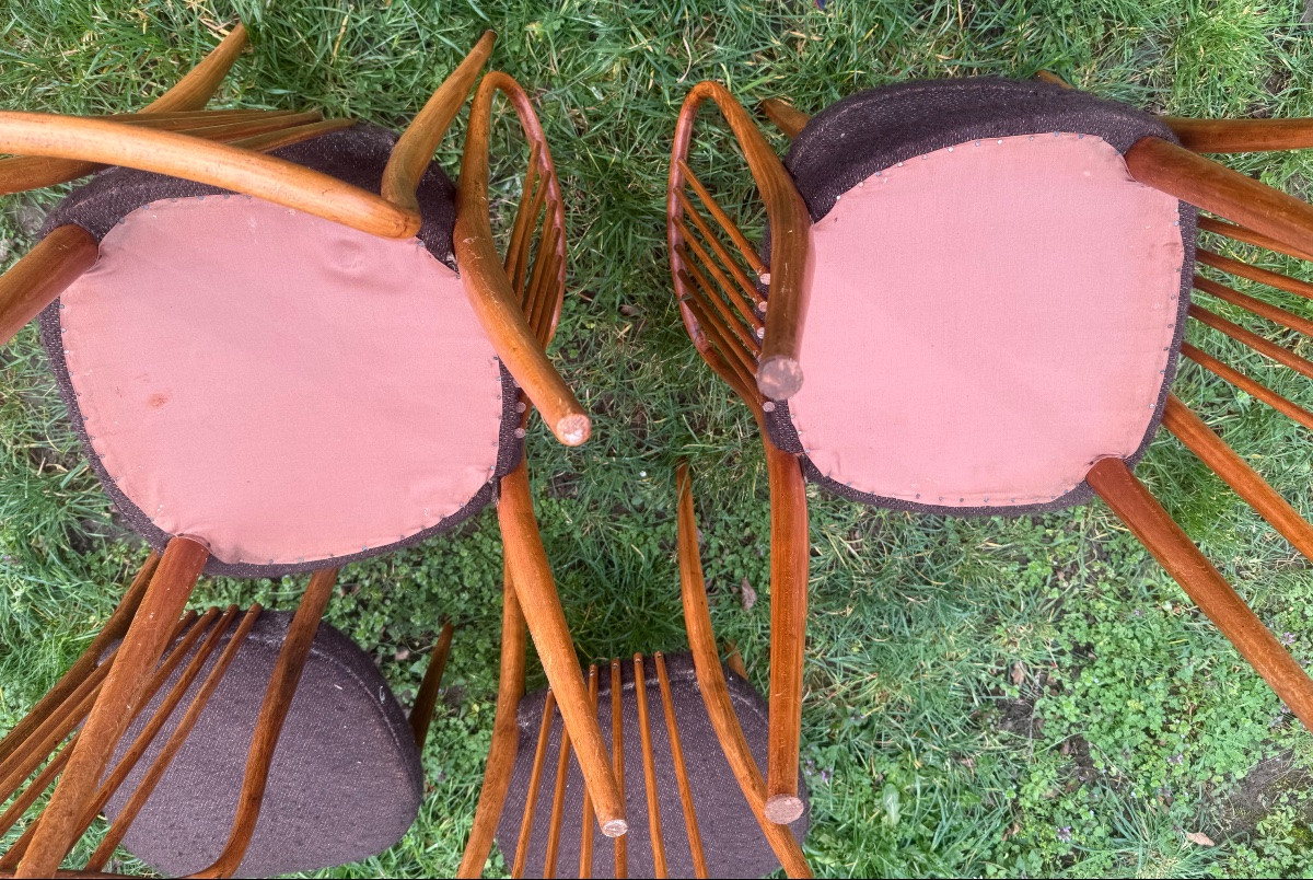 série de 6 chaises dans le gout de charles Ramos -photo-1