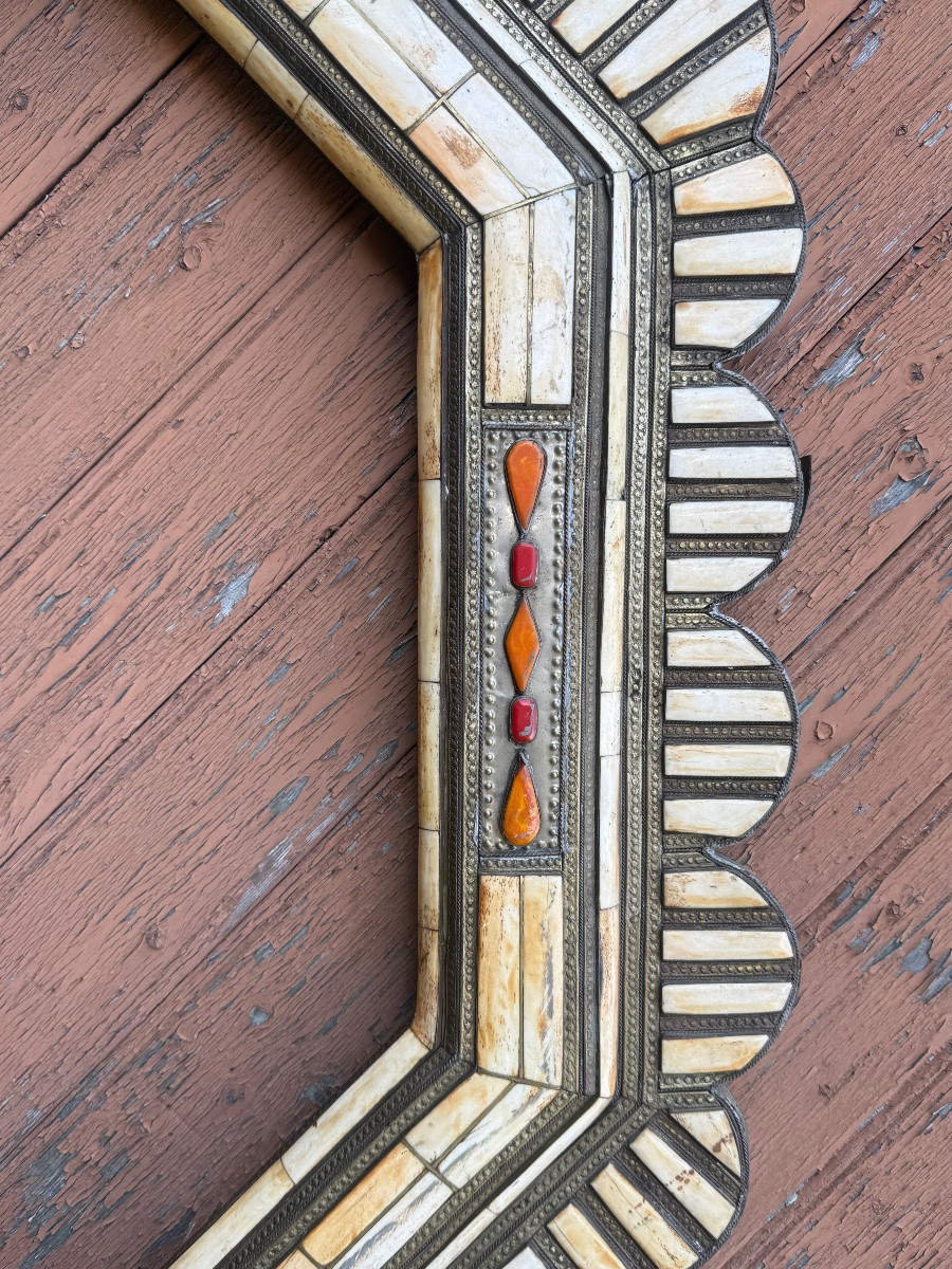 cadre de glace marocain en os et pierre d'agate-photo-4