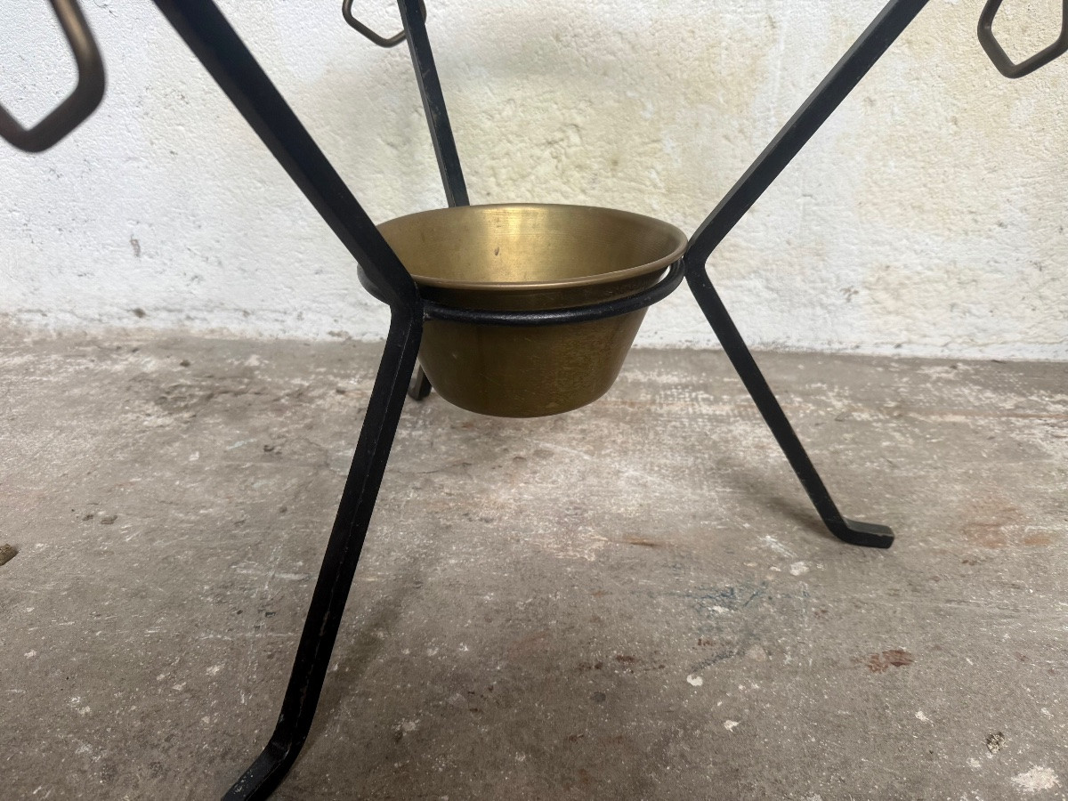 Wrought Iron And Bronze Coffee Table, Designed By Jacques Adnet, Circa 1950-photo-4