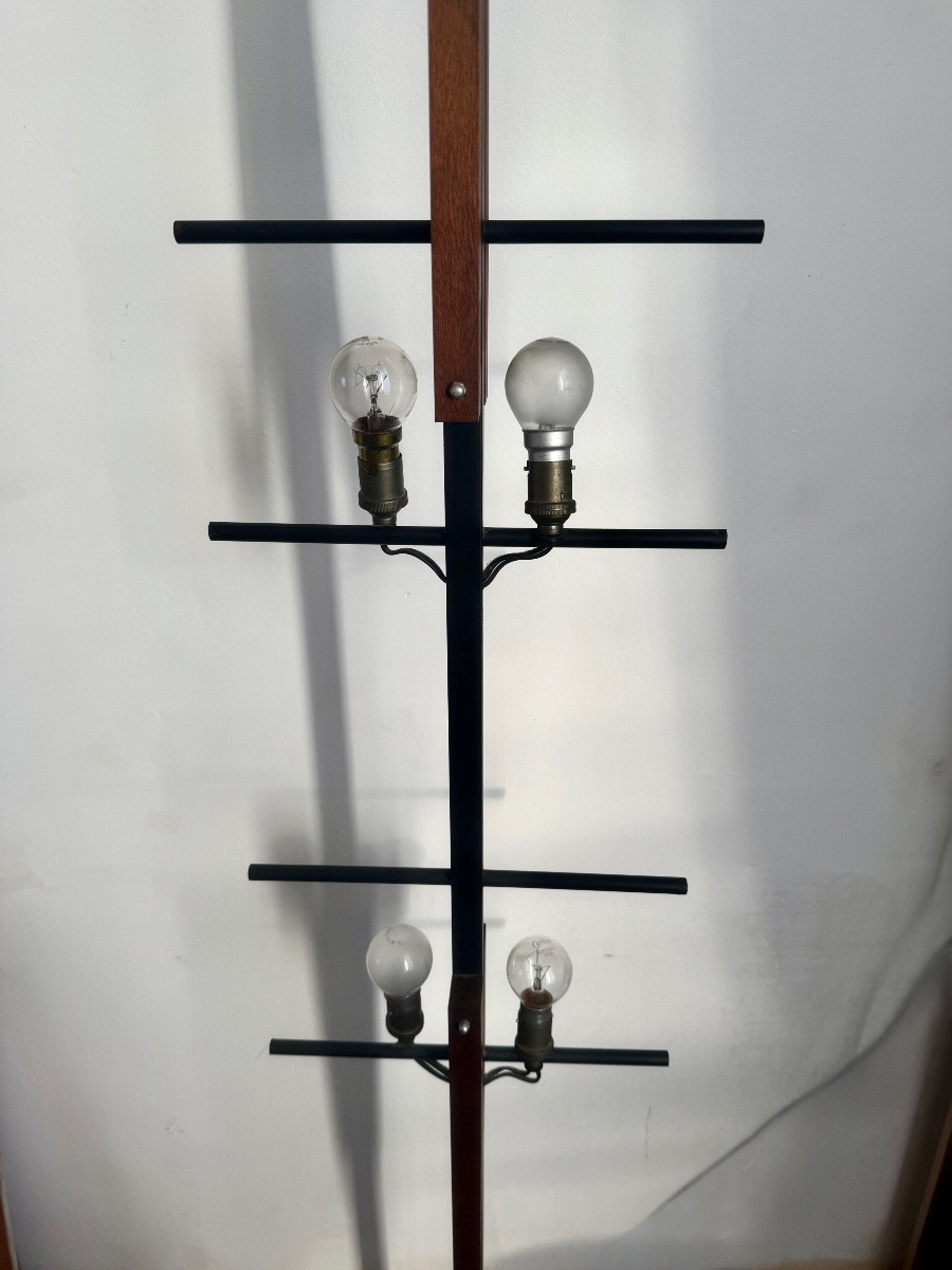 Perspex And Wood Floor Lamp With 4 Lights, Circa 1950-photo-3