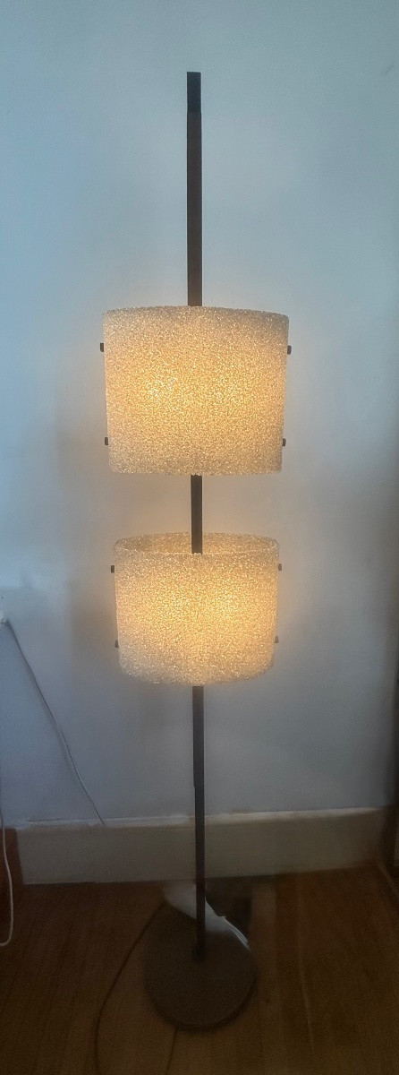 Perspex And Wood Floor Lamp With 4 Lights, Circa 1950-photo-6