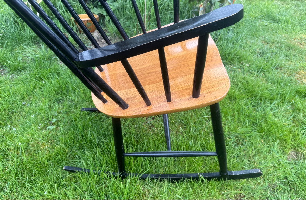 rocking chair ilmari tapiovaara pour asko Finlands circa 60 -photo-3