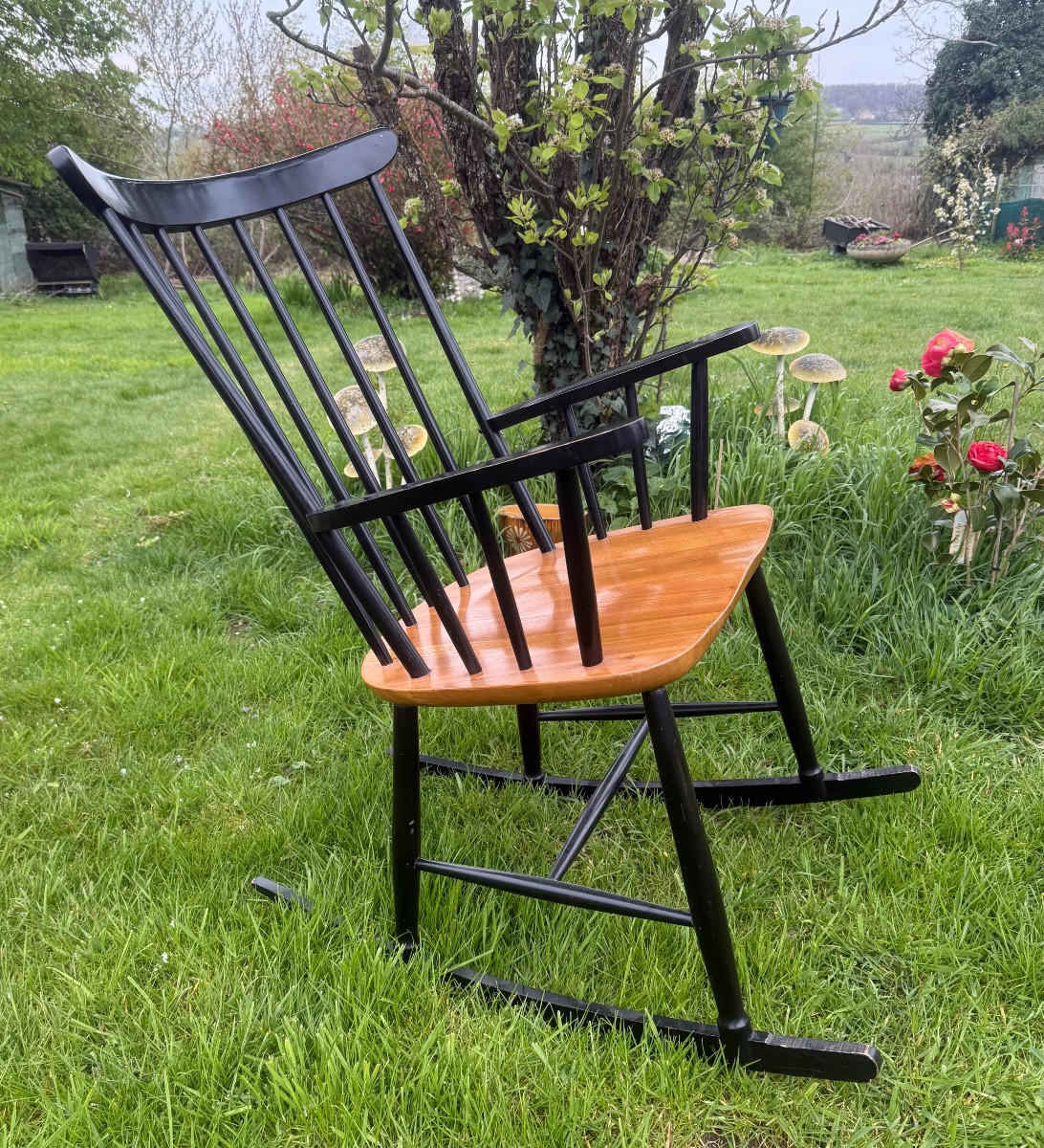 rocking chair ilmari tapiovaara pour asko Finlands circa 60 -photo-4