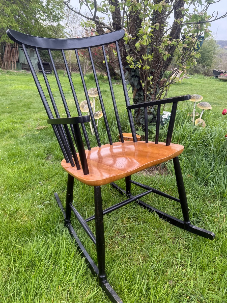rocking chair ilmari tapiovaara pour asko Finlands circa 60 