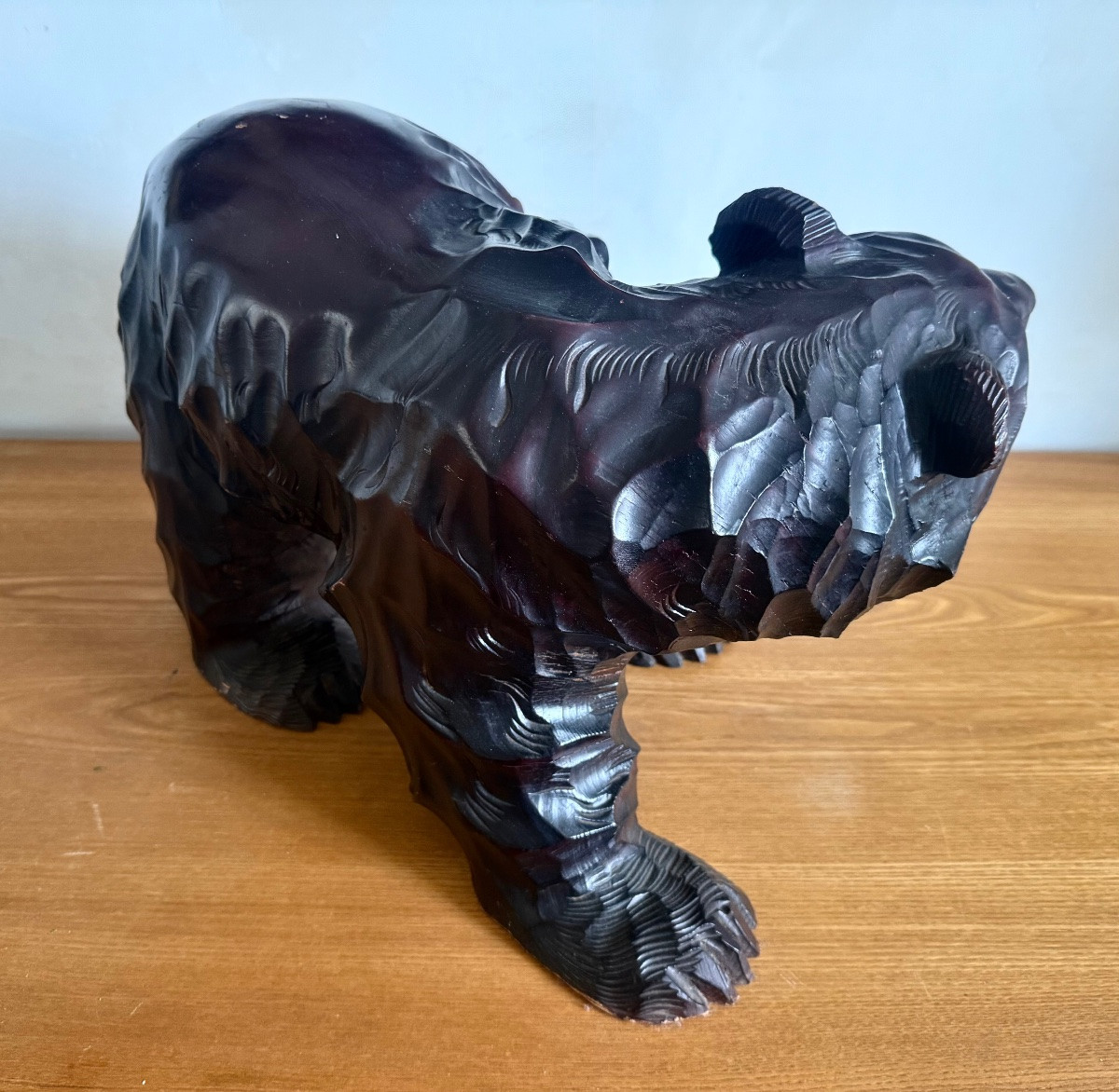 Hokkaido Japanese Bear Carved Wood-photo-2
