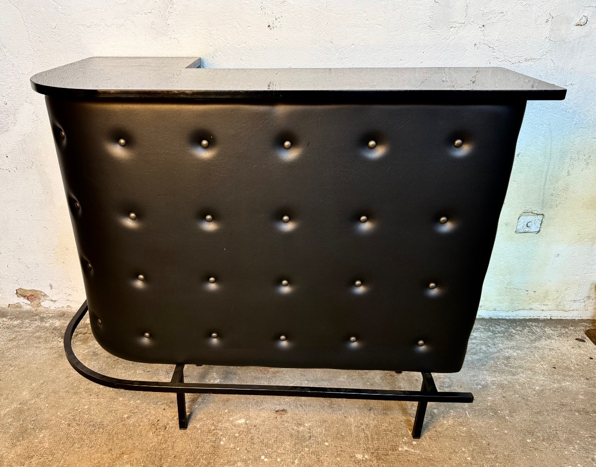 Bar And 4 Stools Circa 60 Attributed To Jacques Adnet-photo-4