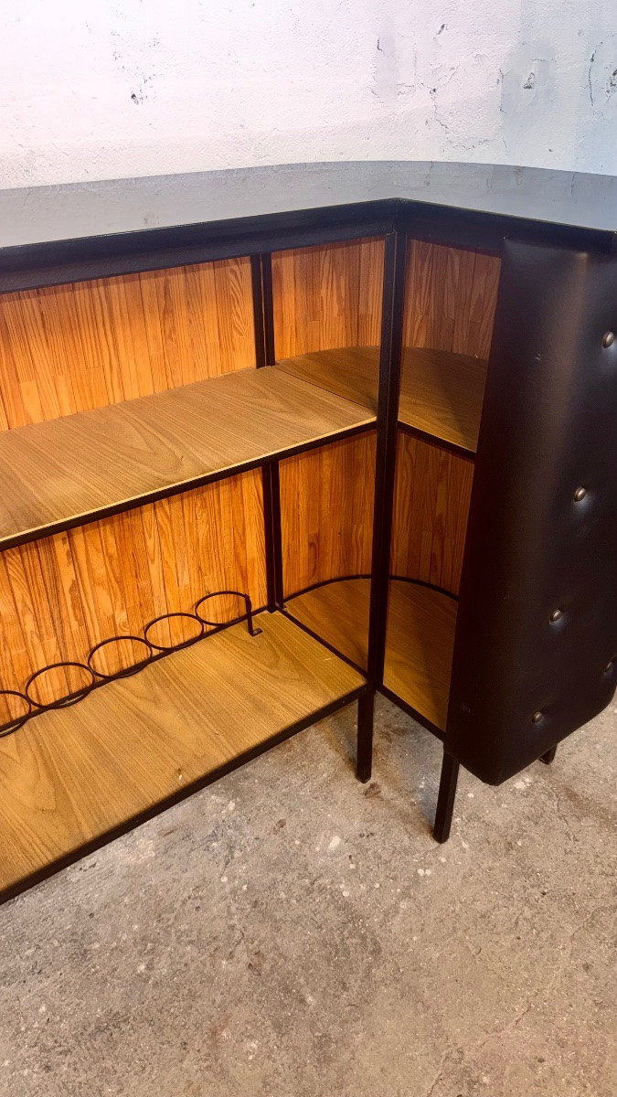 Bar And 4 Stools Circa 60 Attributed To Jacques Adnet-photo-1