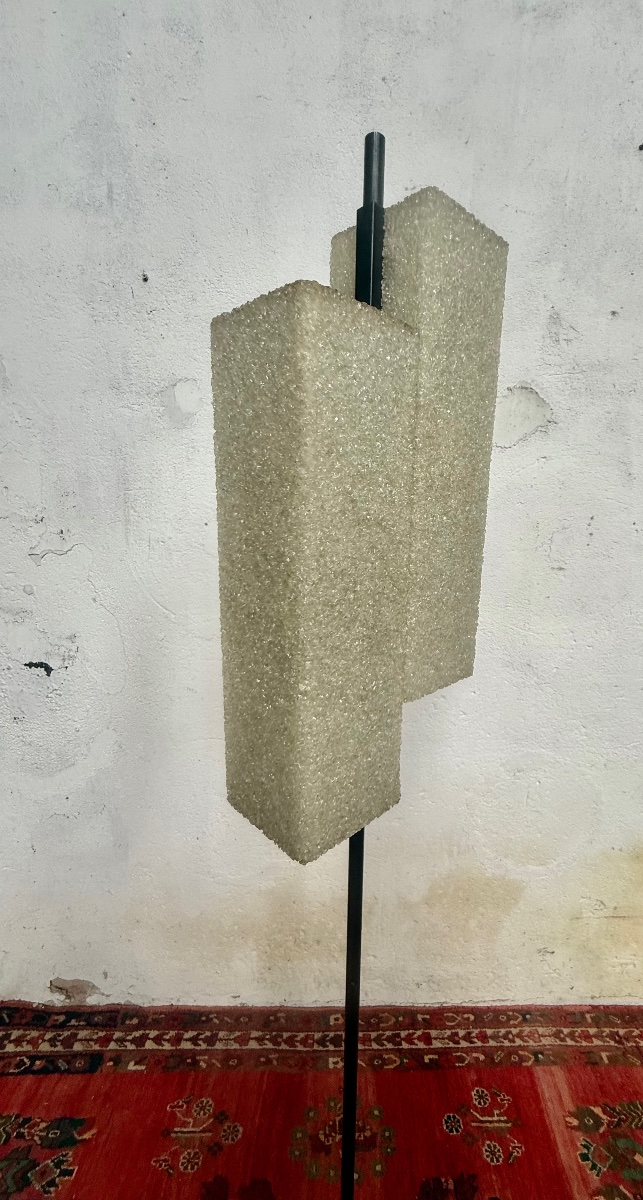 Arlus Floor Lamp Circa 50 Iron And Perspex-photo-2