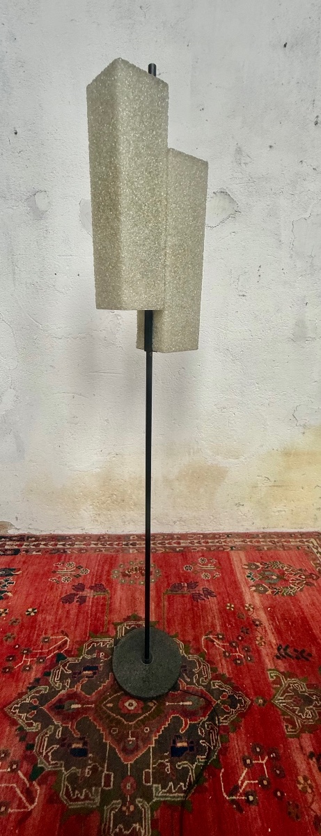 Arlus Floor Lamp Circa 50 Iron And Perspex-photo-4
