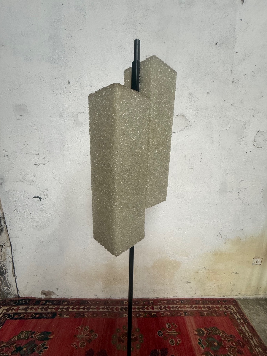 Arlus Floor Lamp Circa 50 Iron And Perspex-photo-8