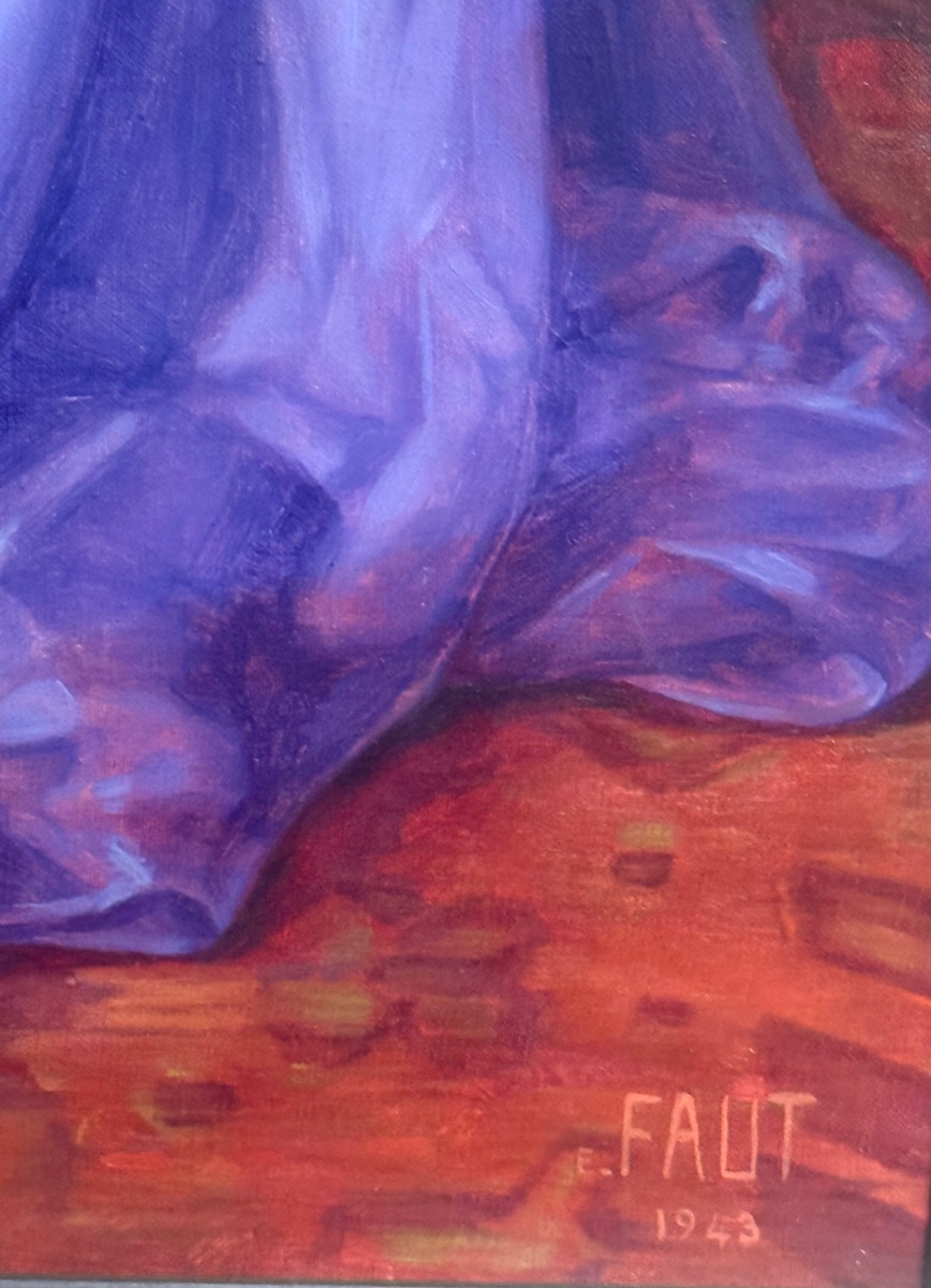 Large Framed Oil Portrait On Canvas-photo-2
