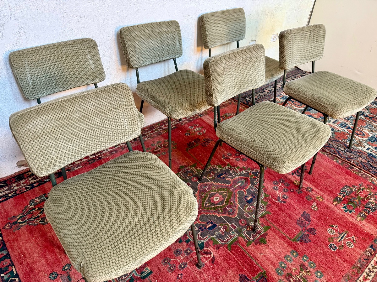 Set Of 6 "prefacto" Chairs Designed By Andre Simard For Airborn-photo-4
