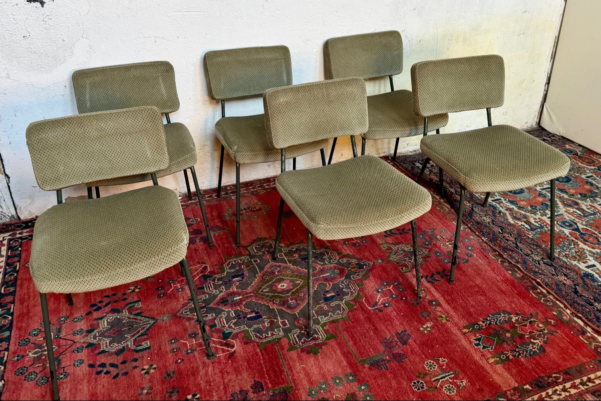 Set Of 6 "prefacto" Chairs Designed By Andre Simard For Airborn