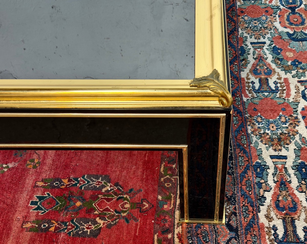 Large Coffee Table In Black Lacquer And Bronze -photo-2