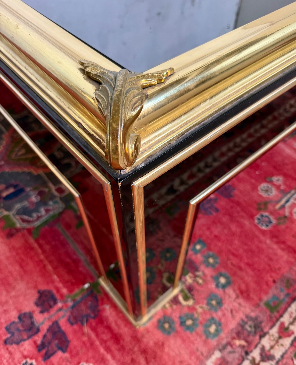 Large Coffee Table In Black Lacquer And Bronze -photo-4