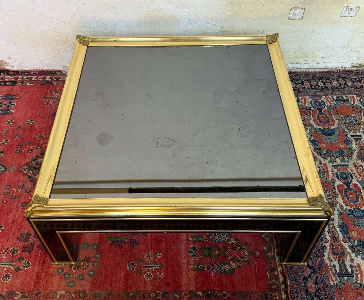 Large Coffee Table In Black Lacquer And Bronze -photo-4