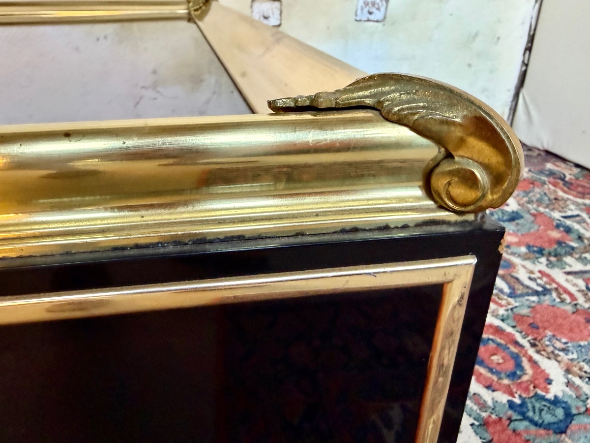 Large Coffee Table In Black Lacquer And Bronze -photo-7