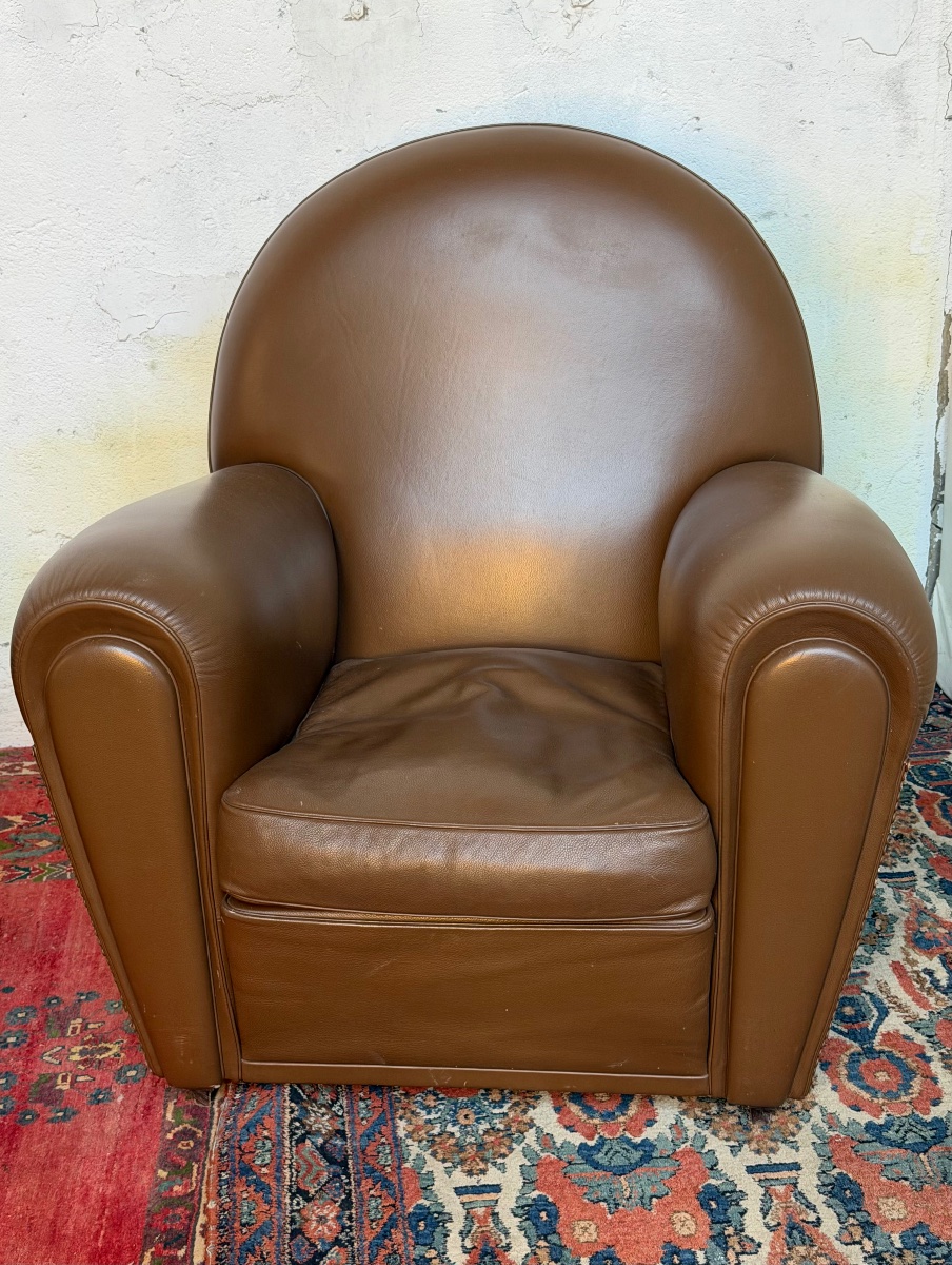 paire de fauteuils club cuir poltrona  Frau -photo-5