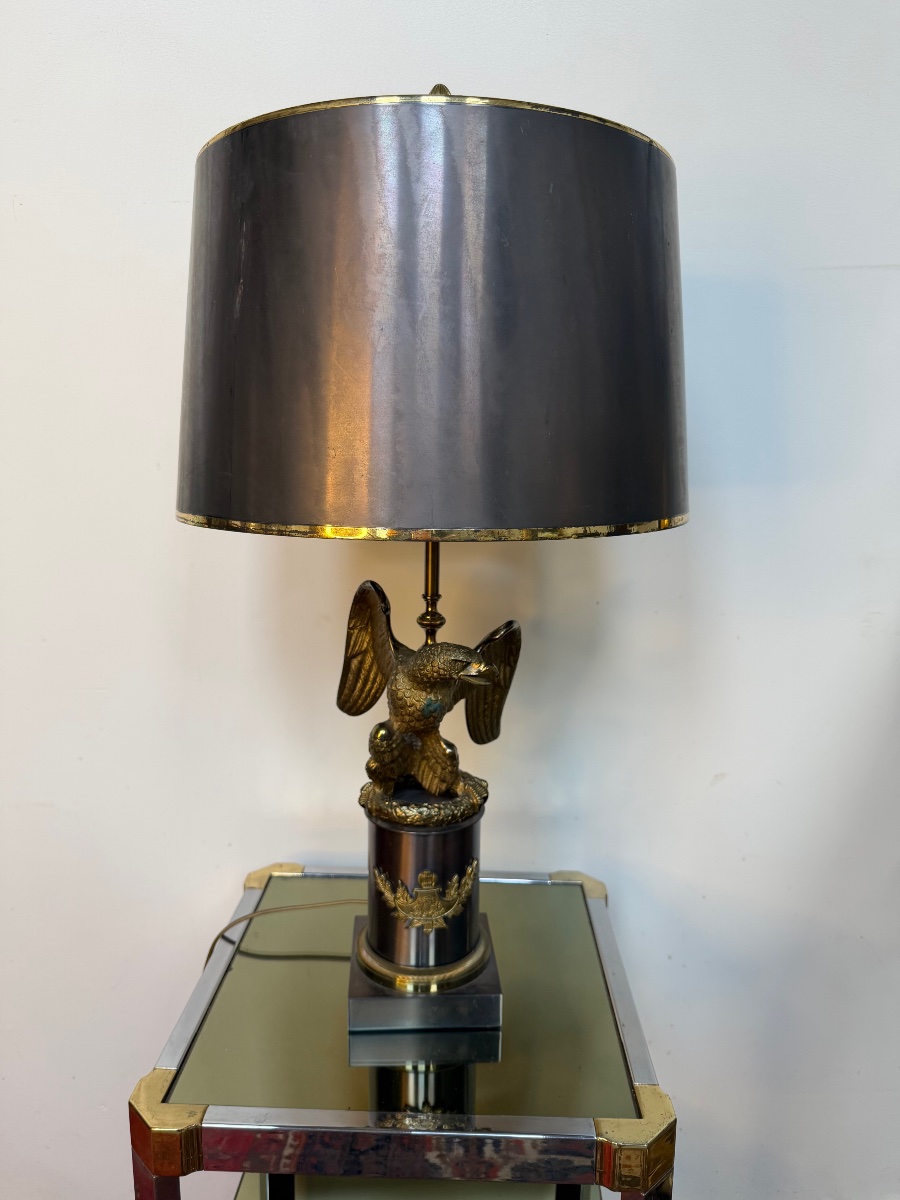 Bronze And Brass Lamp  Dlg  By Maison Charles 