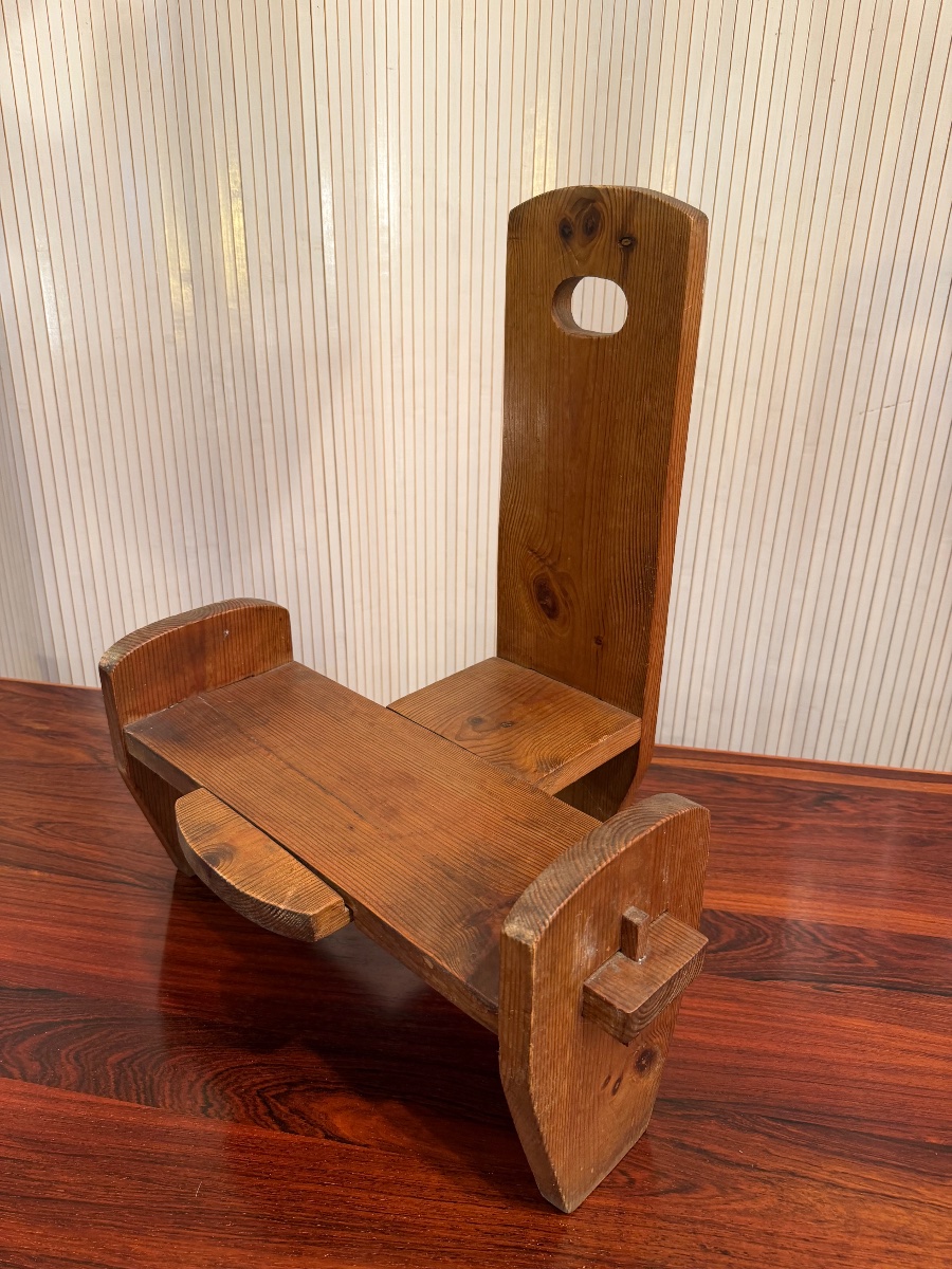 chaise constructiviste en pin Scandinavie circa 50-photo-3