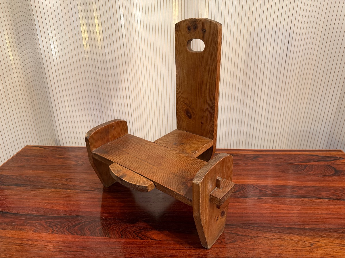 chaise constructiviste en pin Scandinavie circa 50-photo-2
