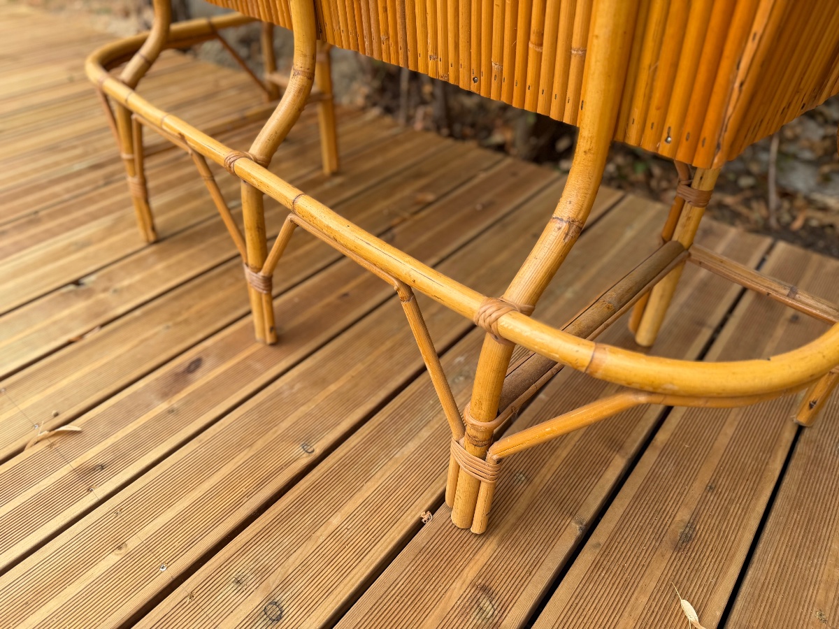 Rattan Bar, Circa 1960-photo-2